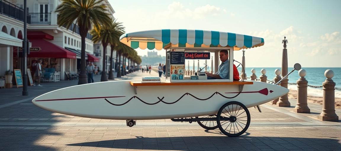Formats nautiques insolites pour la vente de glaces — machine glace italienne camion
