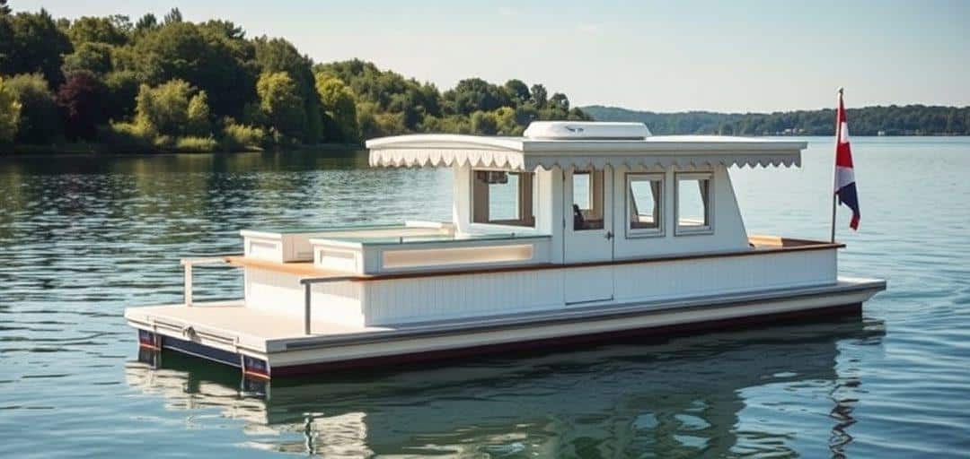 barge glaces lac concept