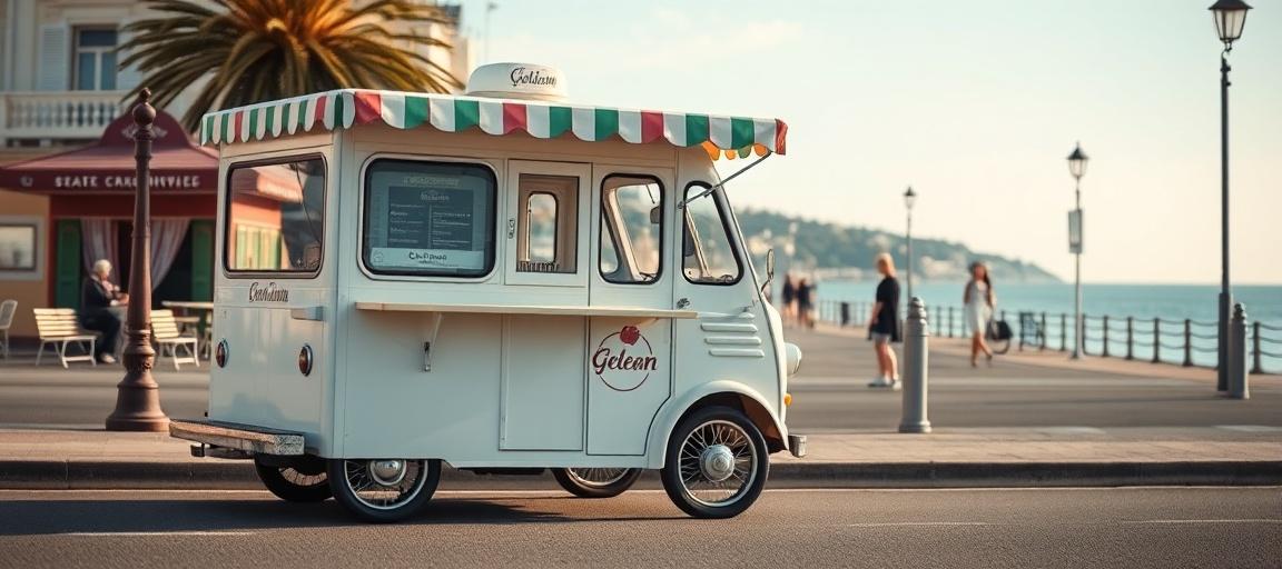 Les types de véhicules pour vendre des glaces — machine glace italienne camion