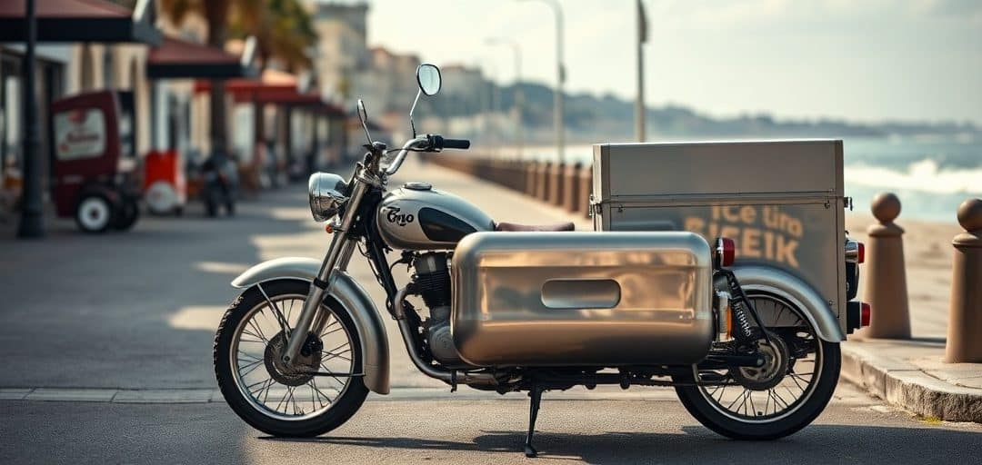 side car caisson moto glace