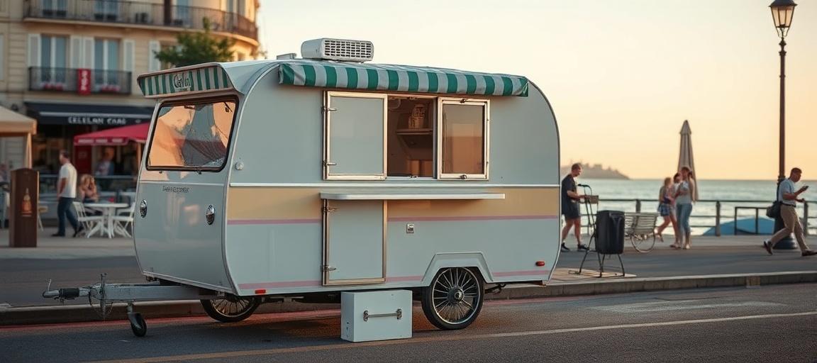 La remorque magasin avant homologation — machine glace italienne camion