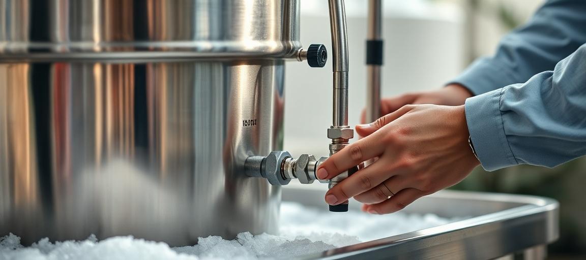 Contrôle et conformité des réservoirs d'eau — machine glace italienne camion