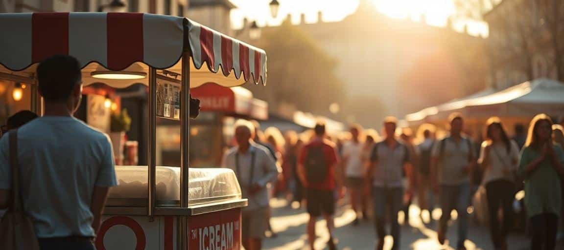 Implantation en zone active de vente — machine glace italienne camion