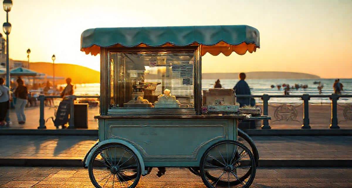 Machine en situation de vente ambulante — machine glace italienne camion
