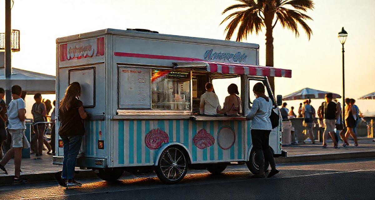 L'institution établie : ambiance de vente et clientèle — machine glace italienne camion