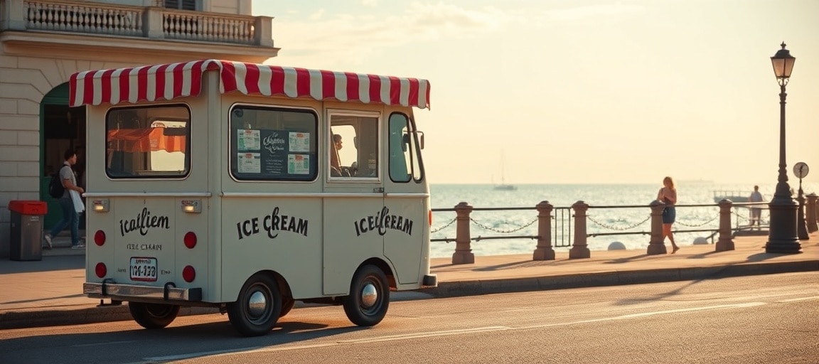 Le camion de glace, un projet de retraite — machine glace italienne camion