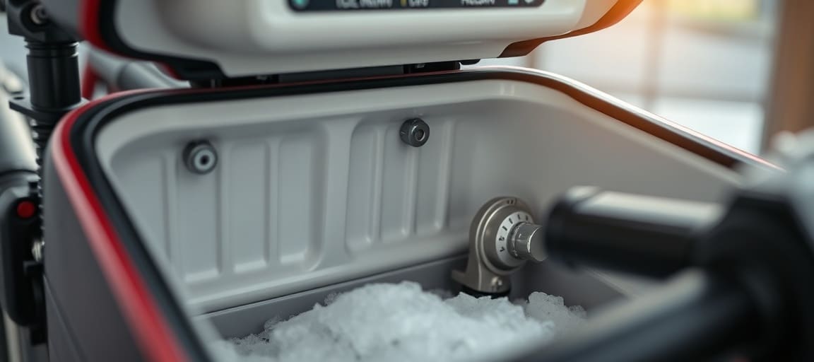 Mécanique et limite de distance — machine glace italienne camion