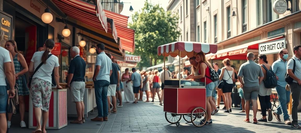 Ambiance de vente et rentabilité du modèle — machine glace italienne camion