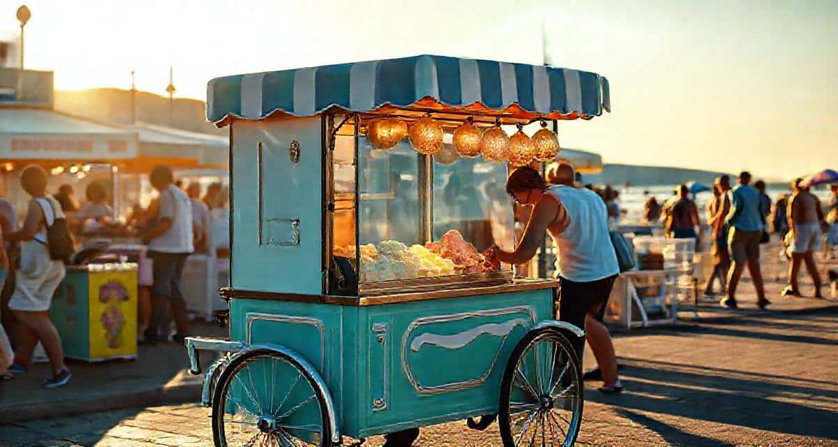 Durée de vie en conditions de vente ambulante — machine glace italienne camion